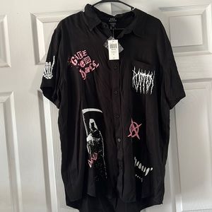 Hot topic button down, Grunge shirt